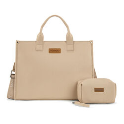 Wrangler Structured Crossbody Work Tote with Pouch - Tan