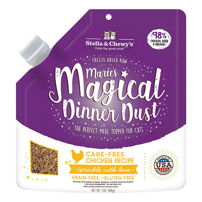 Stella & Chewy's Marie's Magical Dinner Dust - Freeze-Dried Raw Meal Topper for Cats - Cage-Free Chicken Recipe - 7 oz image number null