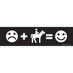 Horse Hollow Press Bumper Sticker - "Frown Face + Riding = Happy Face"