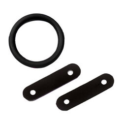 Centaur Rubber Peacock Bands & Leather Loops - Black