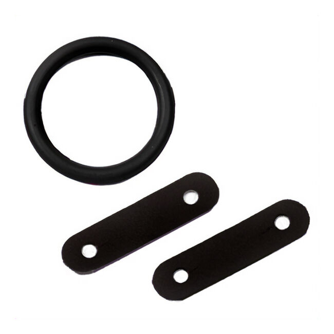 Centaur Rubber Peacock Bands & Leather Loops - Black image number null