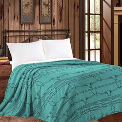 Western Linens Mia Throw Blanket - Turquoise Bootstitch