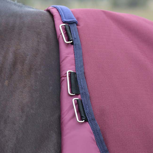 WeatherBeeta ComFiTec Essential Turnout with Standard Neck (220g Fill) - Burgundy/Navy image number null