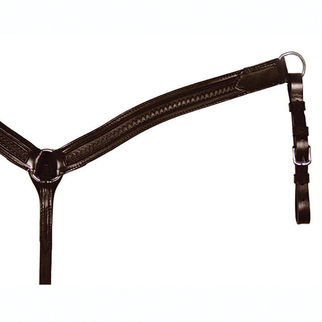 Circle Y Contoured Shell Tooled Breast Collar image number null