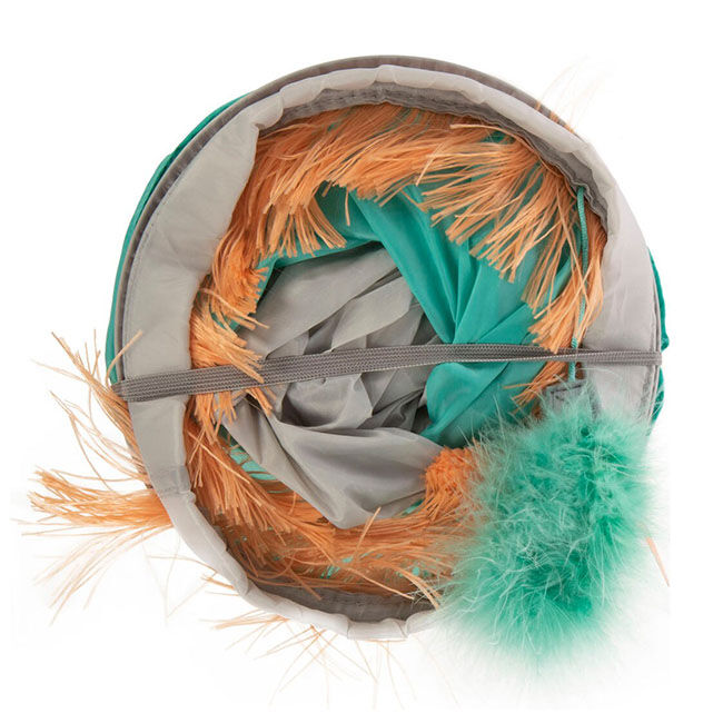 SmartyKat Fringe Frenzy Cat Hideout with Tunnel image number null