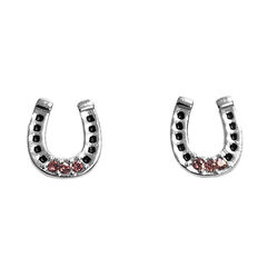 Finishing Touch of Kentucky Earrings - Horseshoe with Stones - Pink