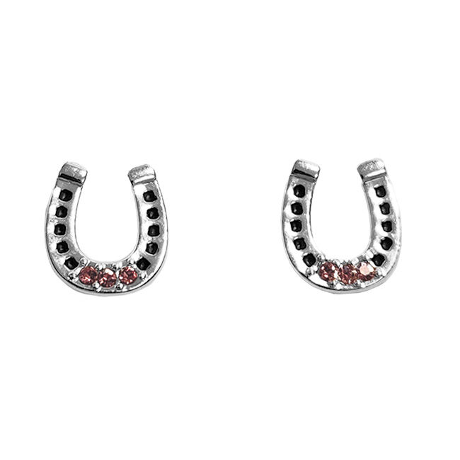 Finishing Touch of Kentucky Earrings - Horseshoe with Stones - Pink image number null