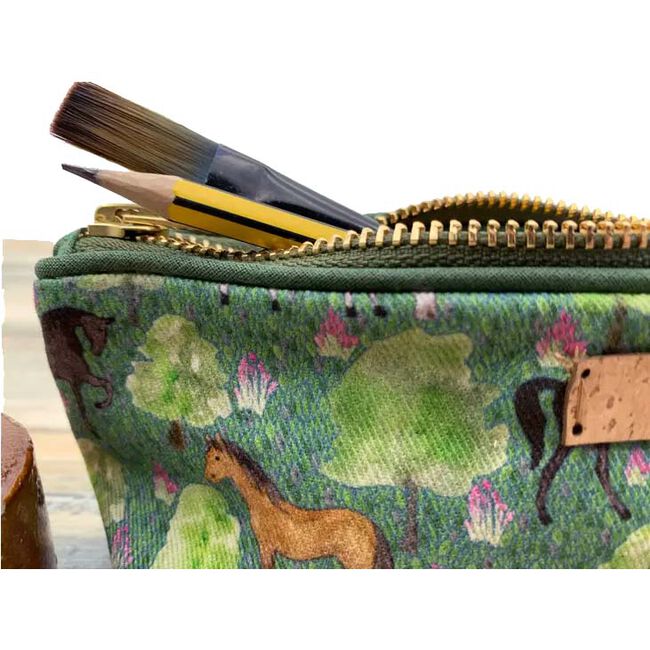 Samantha Hall Designs Pencil Case - Horses image number null