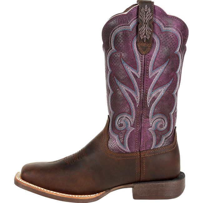 Durango Women's Lady Rebel Pro Ventilated Western Boot - Oiled Brown & Plum image number null