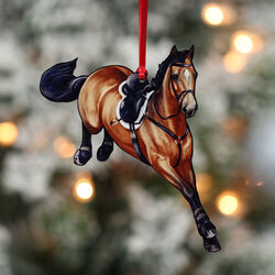 Classy Equine Ornament - Chestnut Hunter Jumper