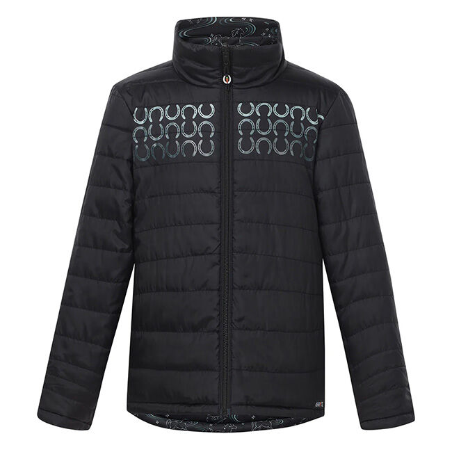 Kerrits Kids' Ride the Wind Reversible Quilted Riding Jacket - Black - Closeout image number null