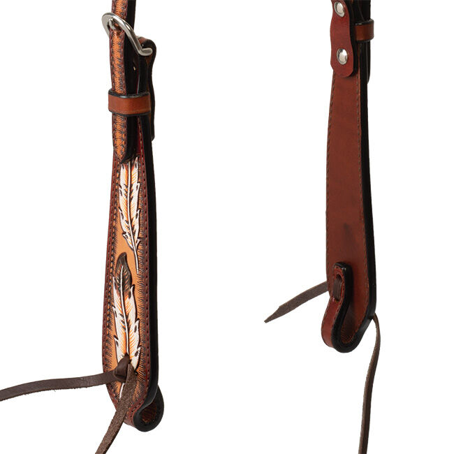 Weaver Equine Turquoise Cross Coco Feather Sliding Ear Headstall image number null
