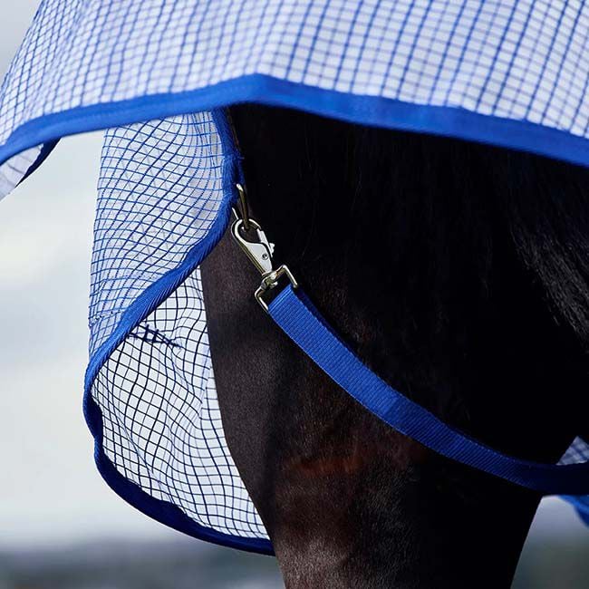 WeatherBeeta ComFiTec Ripshield Fly Sheet Detach-A-Neck - White/Cobalt image number null