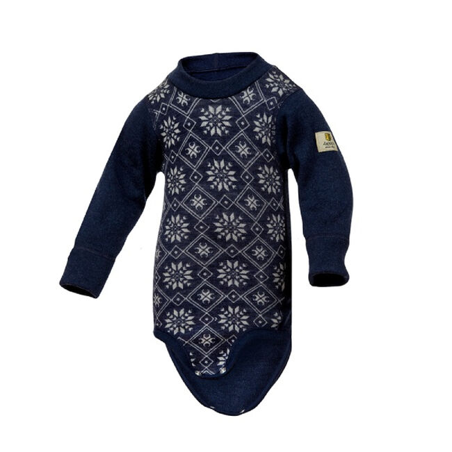 Janus Baby Wool Snowflake Bodysuit - Navy - Closeout image number null