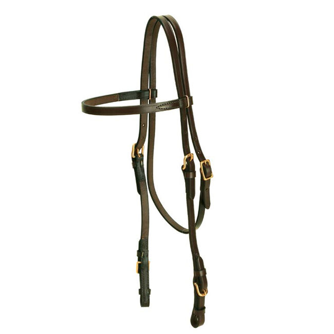 Tory Leather Brass Buckle End Headstall Black image number null