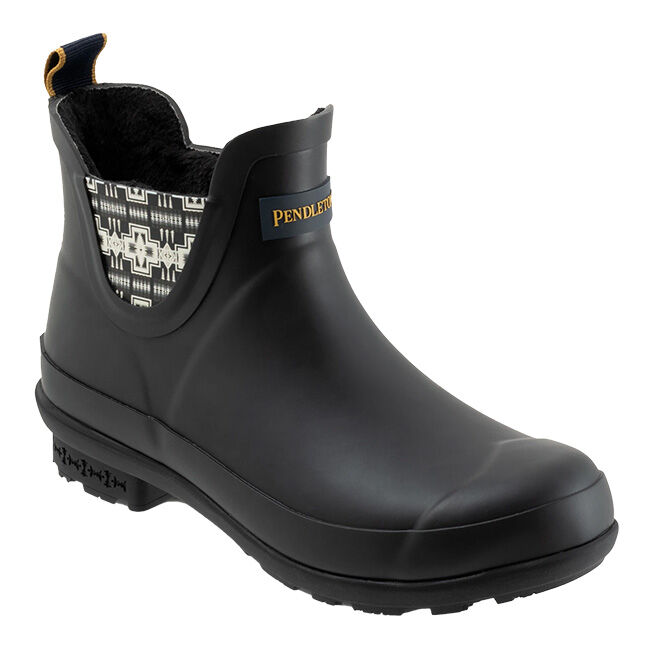 Pendleton Women s Faux Fur Chelsea Rain Boots Black Harding