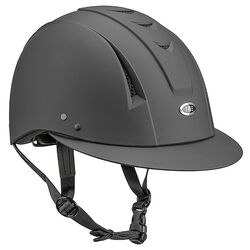 IRH Equestrian Equi-Pro Deluxe Schooling Helmet with Sun Visor - Matte Black