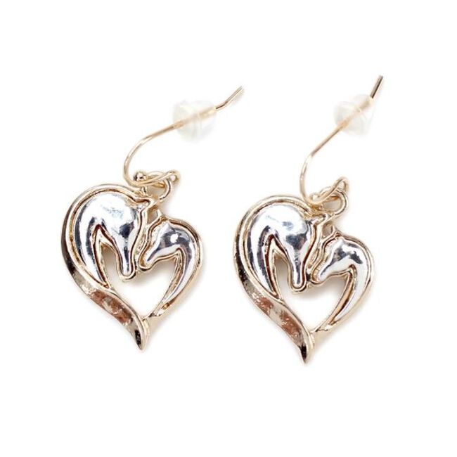 Wyo-Horse Jewelry Collection Two Horse Heart Earrings  image number null