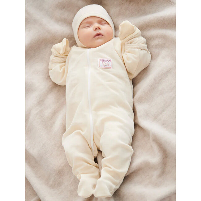 Ruskovilla Baby 100% Merino Wool Bodysuit with Feet - Natural image number null