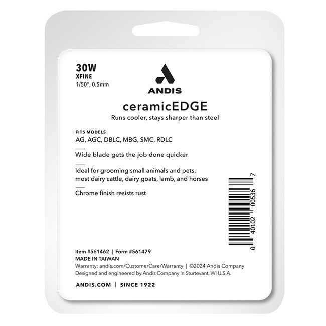 Andis CeramicEdge Blade - 30W (1/50", 0.5mm, XFine) image number null