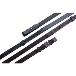 KL Select Black Oak Pebble Grip Reins with Stops