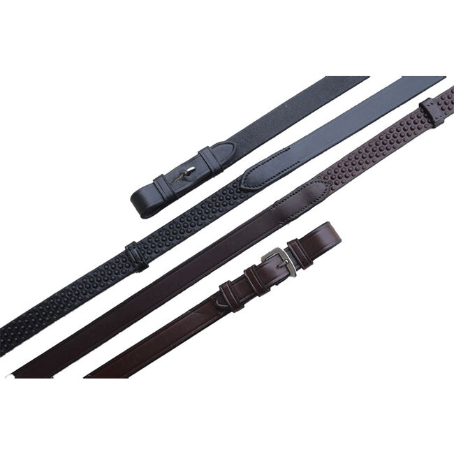 KL Select Black Oak Pebble Grip Reins with Stops image number null