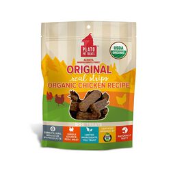 Plato Real Strips Dog Treats - Organic Chicken Recipe - 18 oz