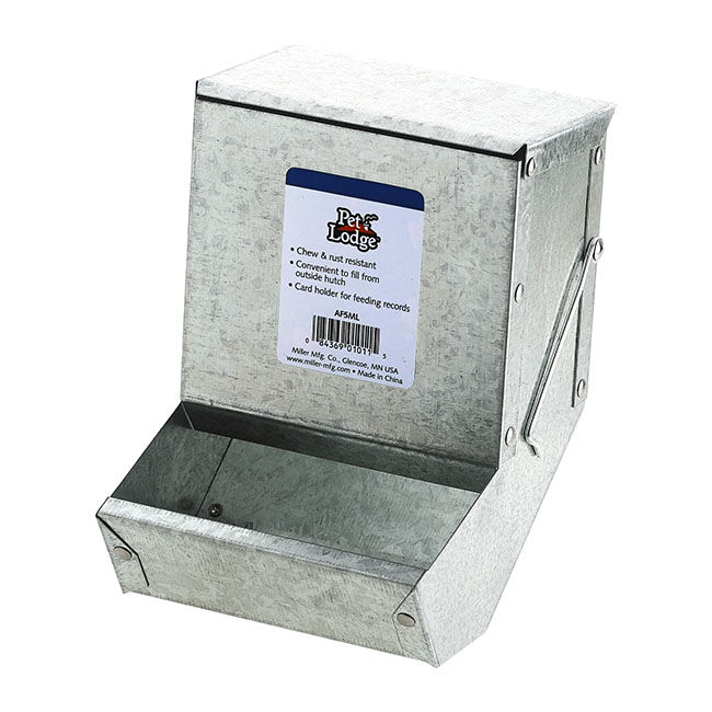 Pet Lodge Metal Small Animal Feeder with Lid 5" image number null