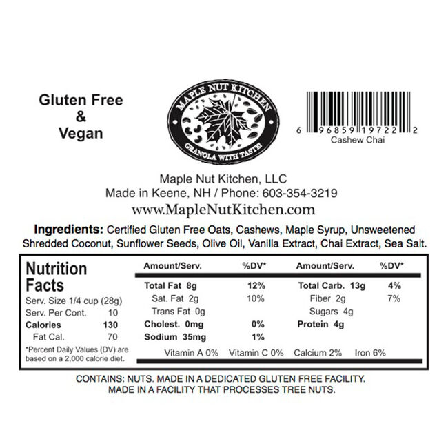 Maple Nut Kitchen Granola Cashew Chai The Cheshire Horse