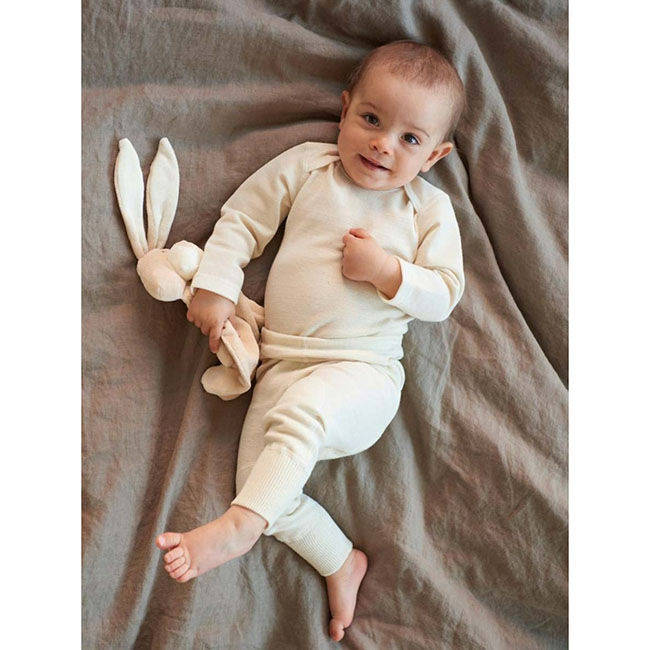 Ruskovilla Baby 100% Organic Merino Wool Bodysuit - Natural image number null