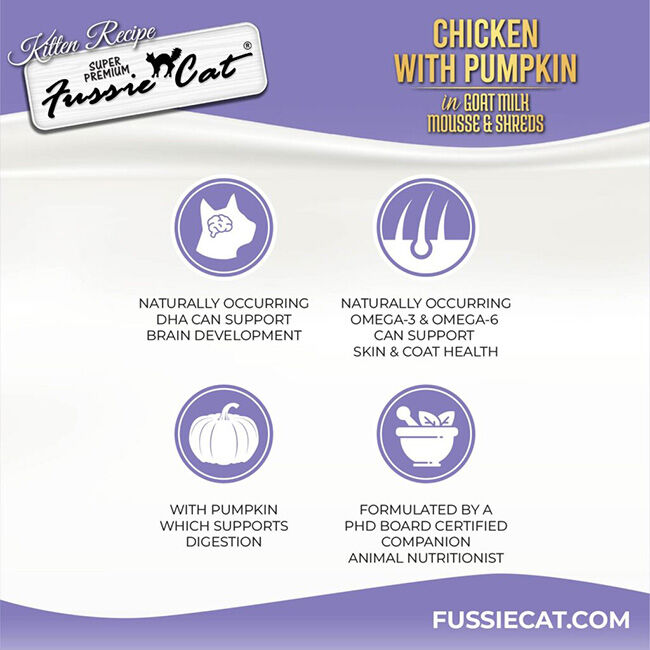 Fussie Cat Goat Milk Mousse for Kittens - Chicken with Pumpkin - 2.47 oz image number null