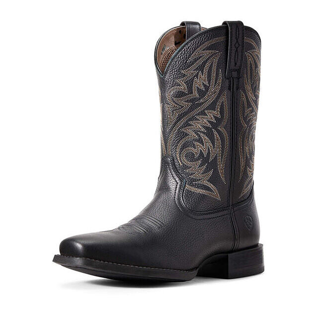 Ariat Men's Sport Herdsman Western Boot - Black Deertan image number null