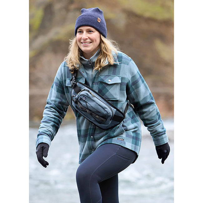 Kerrits Women's Alpine Fleece Snap Front Barn Shirt - Shoreline/Nightfall Plaid image number null