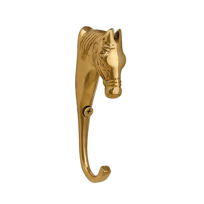 Horse Fare 3-7/8" Brass Horsehead Hook image number null