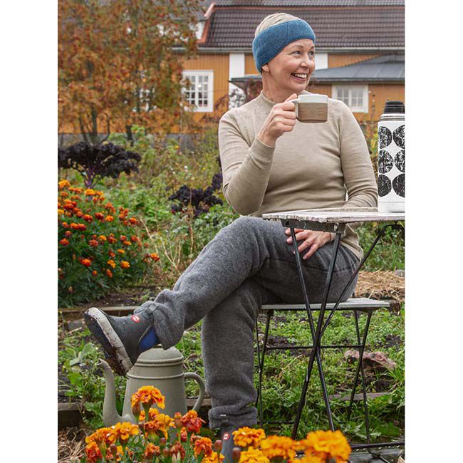 Ruskovilla Women's 100% Organic Merino Wool Fleece Pants - Grey image number null