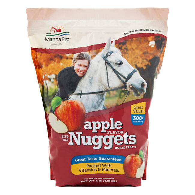 Manna Pro Apple Flavor Bite Sized Nuggets Horse Treats - 4lb Bag image number null