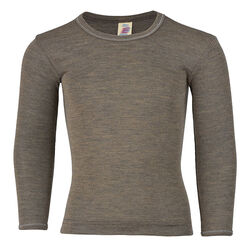 Engel Kids' Wool/Silk Blend Long-Sleeve Shirt - Walnut