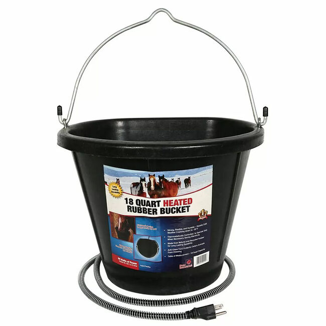 Farm Innovators Heated Rubber Flatback Bucket - 18-Quart Capacity image number null