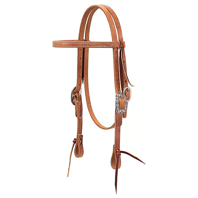 Weaver Leather Pony Harness Leather Headstall w/ Floral Buckles image number null