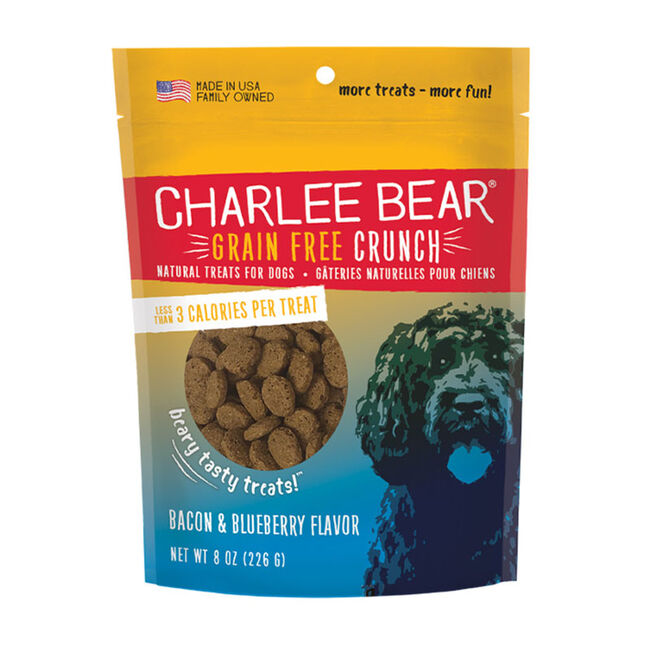 Charlee Bear Grain-Free Crunch Dog Treats - Bacon & Blueberry Flavor image number null