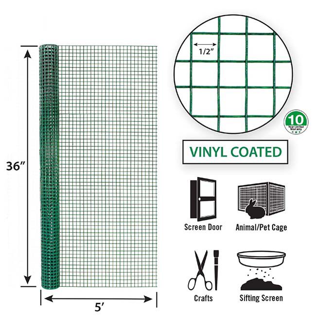 Garden Craft Vinyl-Coated Steel Welded Wire Fence - Green image number null