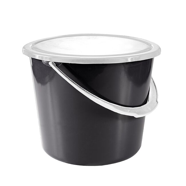 Horze 2 Gallon Stable Bucket with Cover - Black image number null