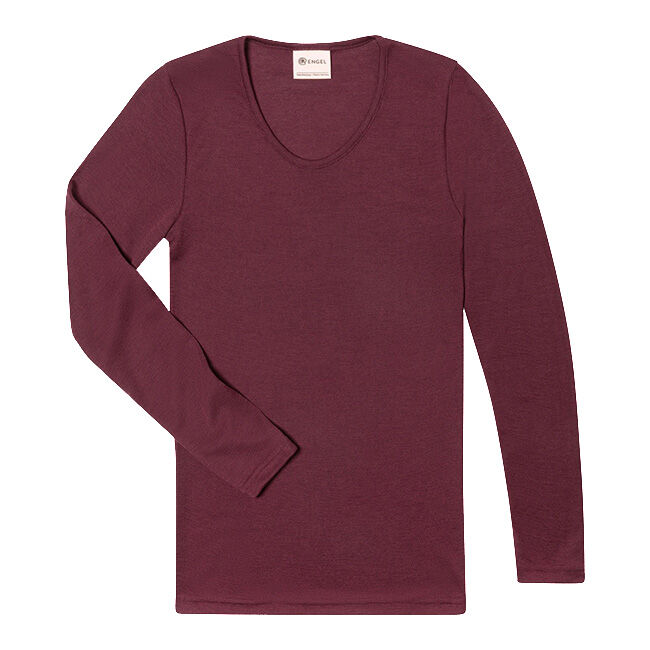 Engel Women's Wool/Silk Blend Long Sleeve Shirt - Bordeaux image number null