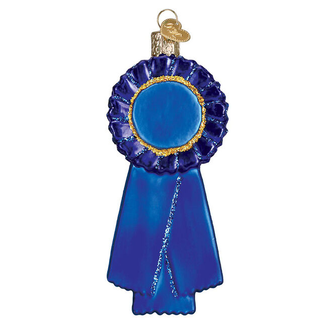 Old World Christmas Blue Ribbon Ornament image number null