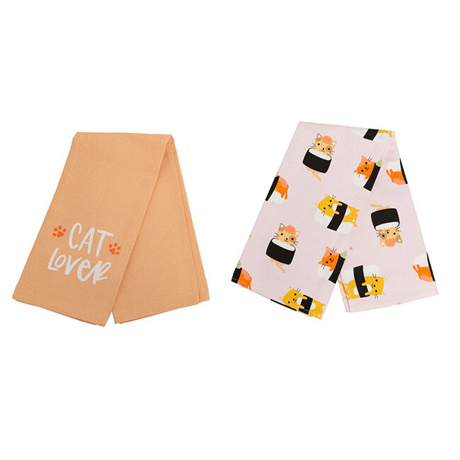 Pearhead Cat Lover & Sushi Cats Tea Towel Set image number null