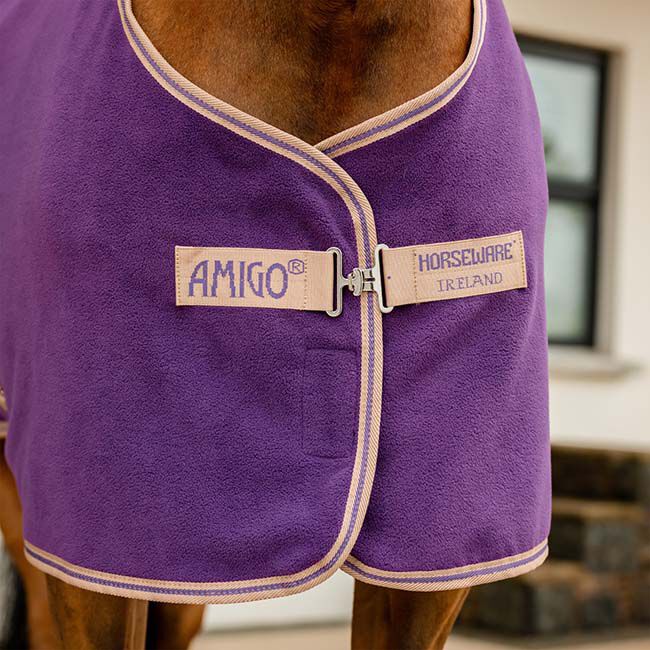 Horseware Amigo Fleece Cooler - Winterberry/Taupe image number null