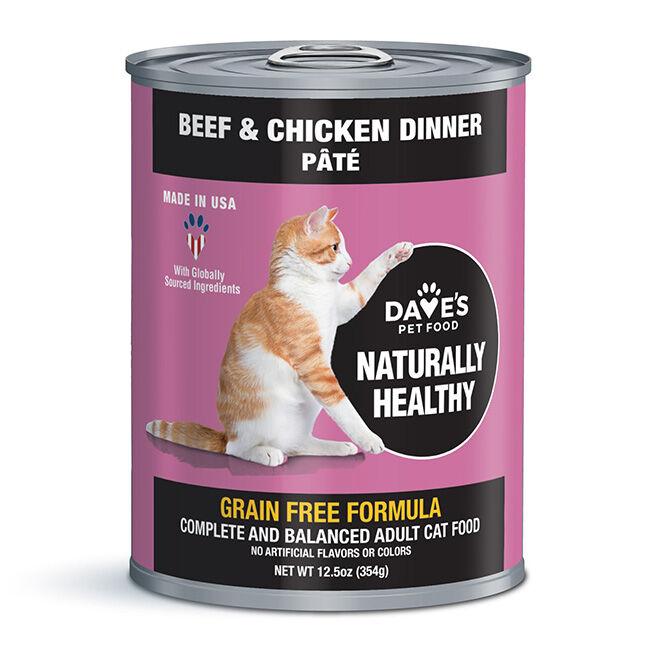 Dave's Naturally Healthy Canned Cat Food Beef & Chicken Pate image number null