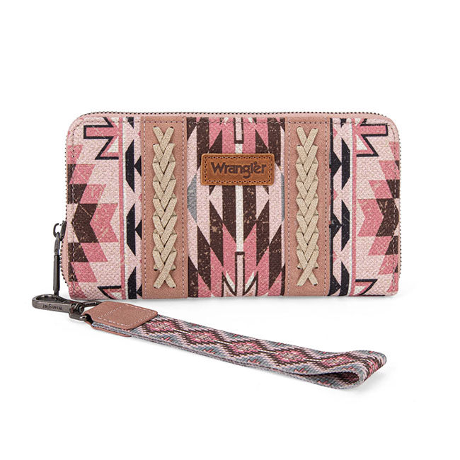 Wrangler Southwestern Art Print Wallet - Dark Pink image number null
