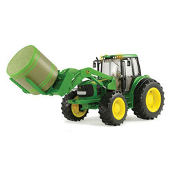 ERTL John Deere Big Lights & Sounds 1:16 Scale 7330 Tractor with Bale Loader & Round Bale