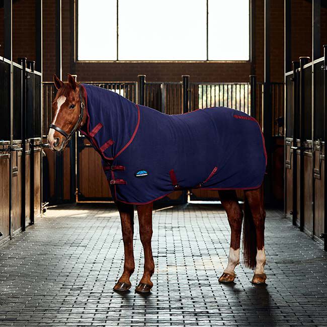 WeatherBeeta Anti-Static Fleece Cooler Combo Neck - Navy/Burgundy image number null